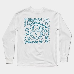 Snowman Word Art Long Sleeve T-Shirt